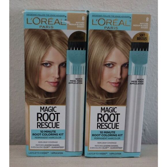 L'ORÉAL PARIS Magic Root Rescue #8 Matches Medium Blonde Shades 2 Pack- Lot of 2 - Picture 1 of 4